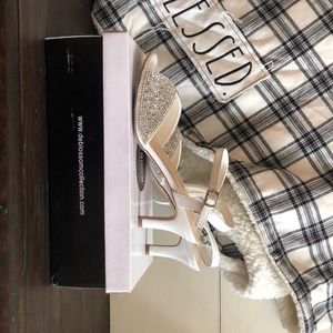 Silver/sparkle heels, worn once